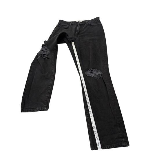 Current/Elliot black onyx boyfriend jeans ripped knees straight - Picture 3 of 10
